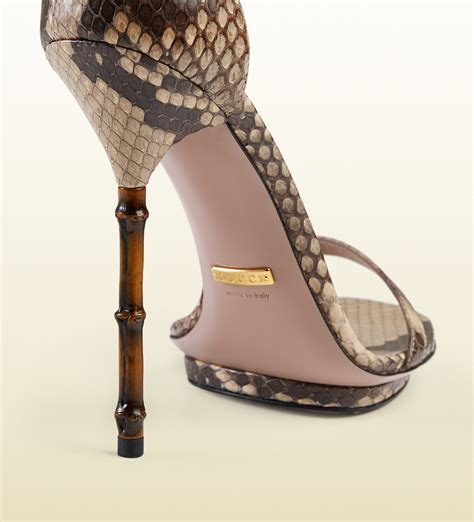 gucci bamboo high heel sandals|snake heels gucci.